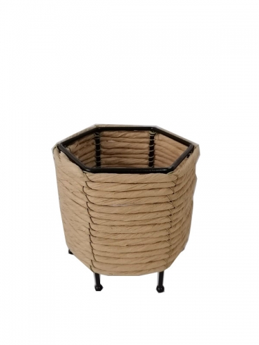 New Design Eco friendly Straw paper Woven Flower Pot Foldable Wholesale Grass Planter Plant Baskets for Garden Decoration