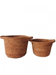 Seagrass hand woven toy storage basket woven flower pot straw basket for plants