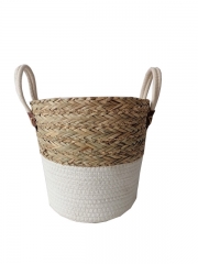 Grass flowerpot wholesale handmade flower basket Natural straw flower basket for planter