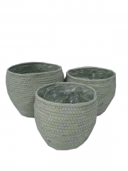 Hand made woven eco linen flower macrame plants straw Seagrass Plant Basket for Indoor Outdoor Planter