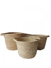 Grass flowerpot wholesale handmade flower basket Natural straw flower basket for planter