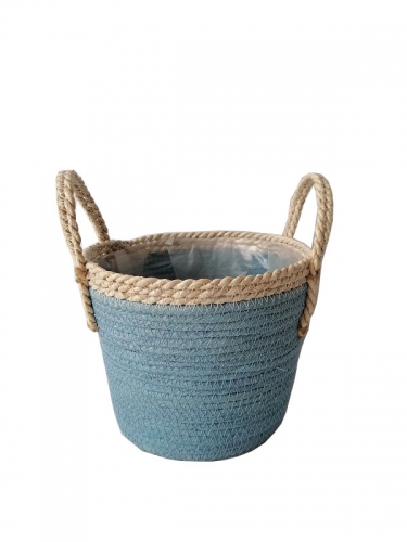 Seagrass hand woven toy storage basket woven flower pot straw basket for plants