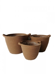 Grass flowerpot wholesale handmade flower basket Natural straw flower basket for planter