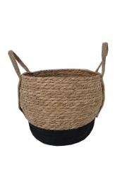 High Quality Natural Flower Plants Pots Straw Woven Wicker Seagrass Rattan Laundry Storage Belly Baskets