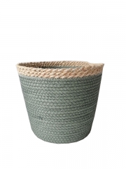 New Design Eco friendly Straw Woven Flower Pot Foldable Wholesale Grass Planter Plant Baskets for Garden Decoration