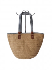 Custom Large Capacity Travel Swimming Woven Straw Bucket Bag Women Basket Beach Tote Bag