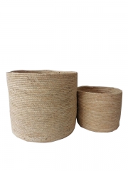 Seagrass hand woven toy storage basket woven flower pot straw basket for plants