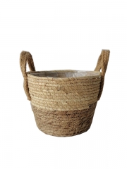 Natural straw empty hamper basket Flower Basket Outdoor Indoor Straw Plant Pot for Decor