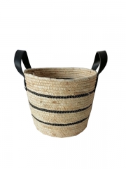 Seagrass hand woven toy storage basket woven flower pot straw basket for plants