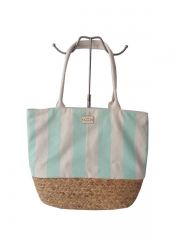 Designer Top Selling Boutique Cotton Beach Canvas Shopping Bag Fashion Women Canvas Tote Bag Custom Cotton Tote Bags For College with straw grass bottom