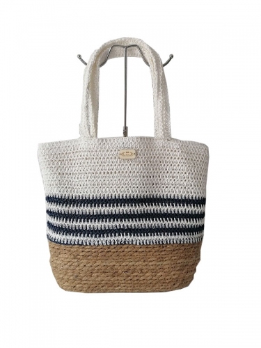 Hot Sales crochet handbag Women Large Summer Round Custom Moroccan Paper Sea Beach Tote Straw Bag