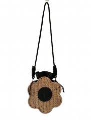 Customized Lady Straw Bag Women Braided Round Handbag Purse paper rope Crossbody Summer Beach Bags