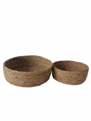 Storage basket weaving basket sorting straw cosmetics storage table wicker woven basket round storage box