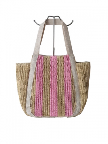 Trendy paper straw tote bag raffia bags women natural handbags handmade from China