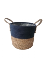 Grass flowerpot wholesale handmade flower basket Natural straw flower basket for planter storage basket