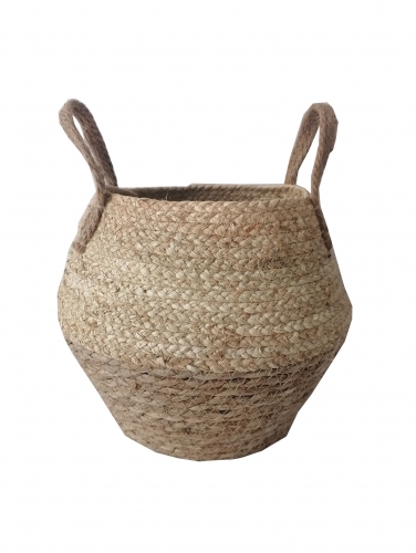 High Quality Natural Flower Plants Pots Straw Woven Wicker Seagrass Rattan Laundry Storage Belly Baskets