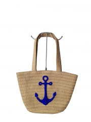 Custom Large Capacity Travel Swimming Woven Straw Bucket Bag Women Basket Beach Tote Bag