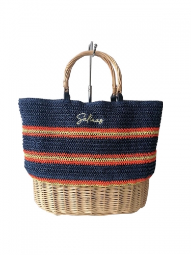 High quality woven by hand rattan bags best selling straw beach bag private brand wholesale