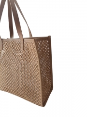 Women Handmade Seagrass Woven Rattan Tote Handbags Weaving Wholesale Fashion Female Grass Straw Beach Bags