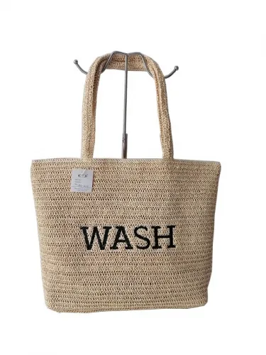 wholesale summer woman crochet letter straw paper handbag shoulder women tote beach bags
