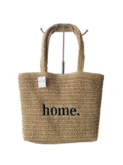 wholesale summer woman crochet letter straw paper handbag shoulder women tote beach bags