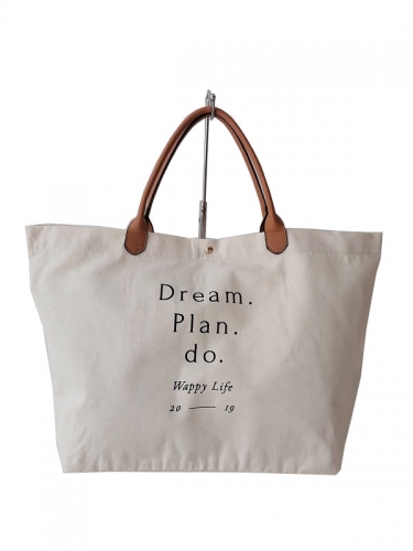 Large Personalized  Cotton Canvas Tote Bag Reusable Custom Tote Shopping Bags Cotton Canvas Bag