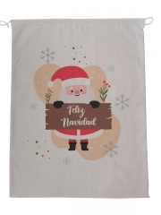 Factory Wholesale Christmas Gift Bags Christmas Burlap Canvas Drawstring Muslin Bag Small Gift Bag For Kids