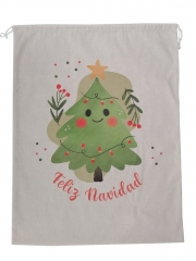 Factory Wholesale Christmas Gift Bags Christmas Burlap Canvas Drawstring Muslin Bag Small Gift Bag For Kids