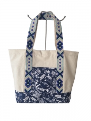 Color Printing Canvas Tote Bags Reusable Cotton Shopping Grocery Storage Handbags