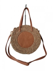 Wholesale natural wicker woven rattan tote fashion bags woven for lady straw handmade beach handbags