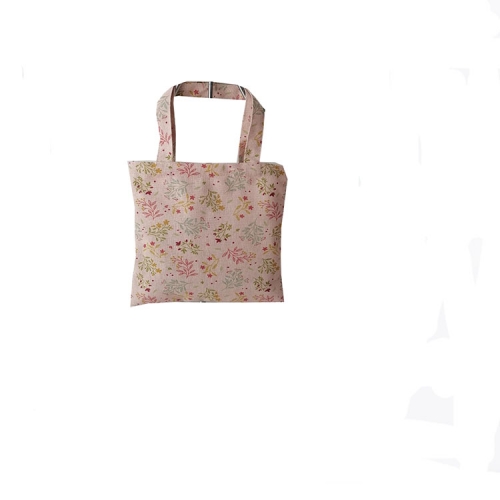 Geometric pattern printingPromotional natural cotton linen carry tote shoulder shopping bag