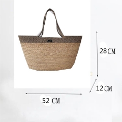 Handmade custom woven straw beach tote bag summer beach women handbags