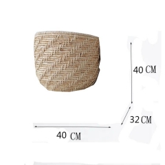 Seagrass hand woven toy storage basket woven flower pot straw basket for plants