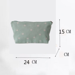 Fashion Eco Friendly Washable For Women Makeup Cotton Canvas Zipper Makeup Cosmetic Pouch Bag With Logo