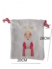 Factory Wholesale Christmas Gift Bags Christmas Burlap Canvas Drawstring Muslin Bag Small Gift Bag For Kids