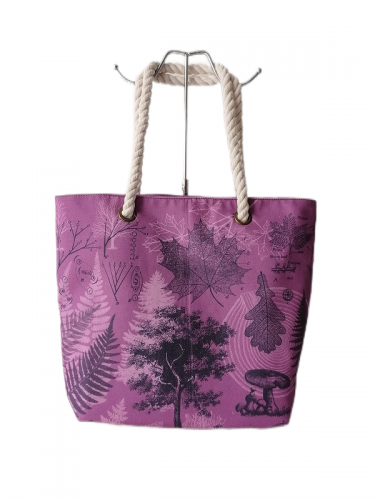 New Extra Large Capacity Beach Bag Elegant Ethnic-style Printed Cotton Canvas Women Tote Bag With Cotton Rope Handle