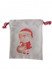 Factory Wholesale Christmas Gift Bags Christmas Burlap Canvas Drawstring Muslin Bag Small Gift Bag For Kids