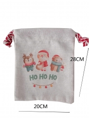 Custom Christmas bag cotton bundle pocket Cartoon Snowflake Halloween candy Santa gift bag