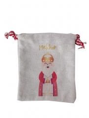 Factory Wholesale Christmas Gift Bags Christmas Burlap Canvas Drawstring Muslin Bag Small Gift Bag For Kids