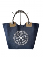 Wholesale Natural Custom Large Eco Canvas Beach Bag Cotton Bag Canvas Tote Bags With Pockets Printed Logo