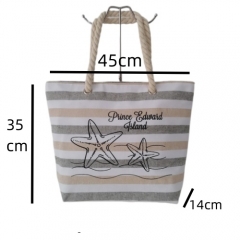 High Quality Waterproof Customized Cartoon Fashion Women Handbags Zipper Large Beach Bags With Cotton Rope Handle