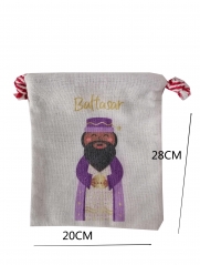 Factory Wholesale Christmas Gift Bags Christmas Burlap Canvas Drawstring Muslin Bag Small Gift Bag For Kids