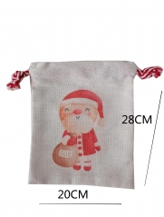 Factory Wholesale Christmas Gift Bags Christmas Burlap Canvas Drawstring Muslin Bag Small Gift Bag For Kids