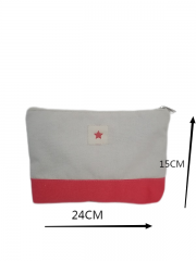 Fashion Eco Friendly Washable For Women Makeup Cotton Canvas Zipper Makeup Cosmetic Pouch Bag With Logo