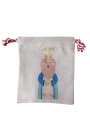 Factory Wholesale Christmas Gift Bags Christmas Burlap Canvas Drawstring Muslin Bag Small Gift Bag For Kids