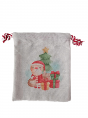 Factory Wholesale Christmas Gift Bags Christmas Burlap Canvas Drawstring Muslin Bag Small Gift Bag For Kids