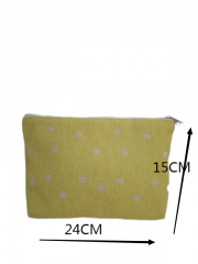 Fashion Eco Friendly Washable For Women Makeup Cotton Canvas Zipper Makeup Cosmetic Pouch Bag With Logo