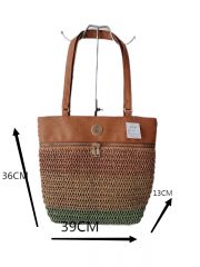 wholesale summer woman crochet letter straw paper handbag shoulder women tote beach bags