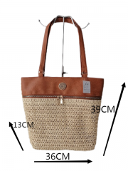 wholesale summer woman crochet letter straw paper handbag shoulder women tote beach bags