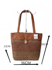 wholesale summer woman crochet letter straw paper handbag shoulder women tote beach bags